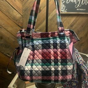 Vera Bradley Glenna Satchel-Ribbons Plaid- 28878-11978 with free turnlockwallet